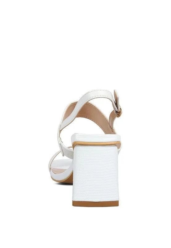 Kirk Elasticated Gussets Block Heel Sandals