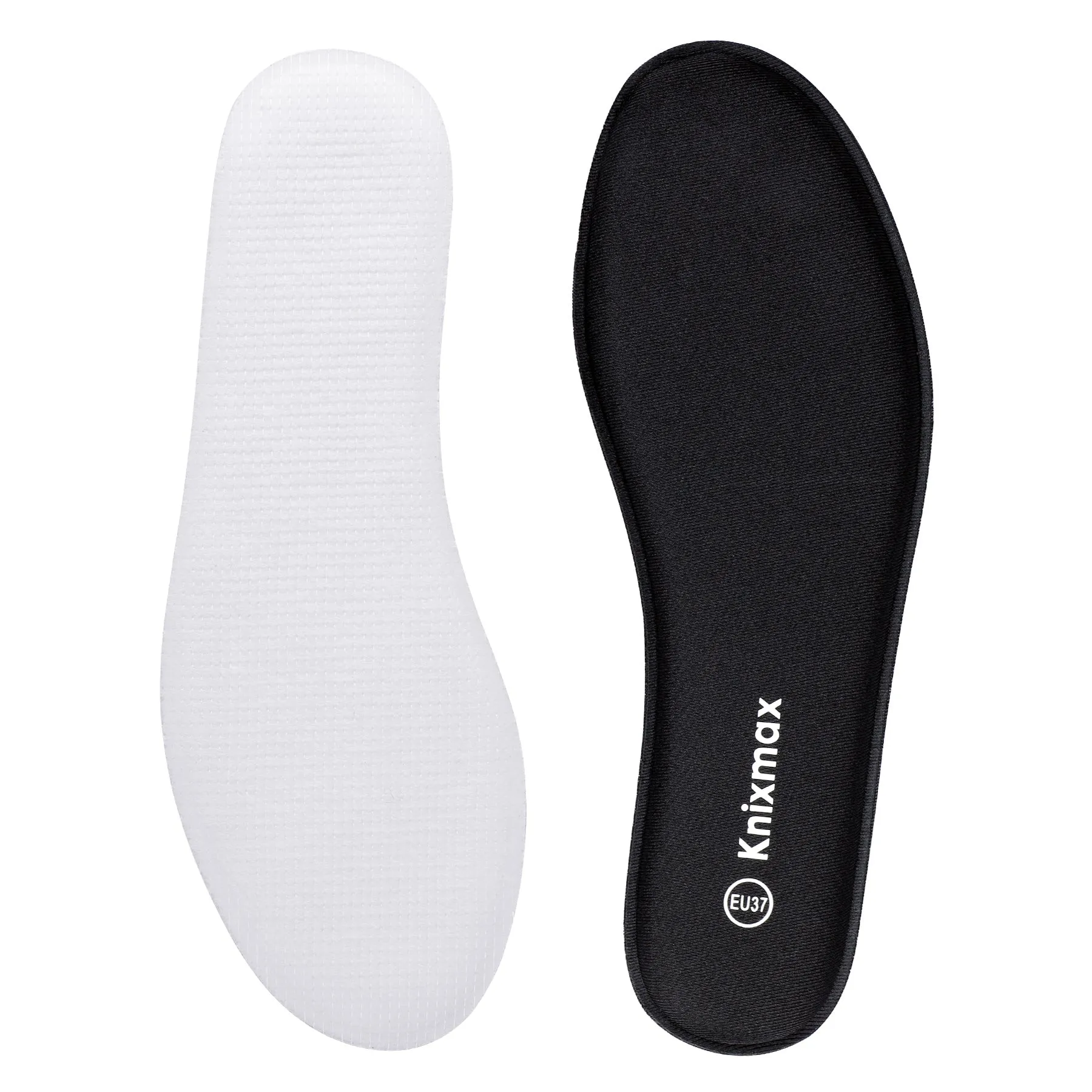 Knixmax Women's Memory Foam Insoles, Black, for Athletic Shoes & Sneakers