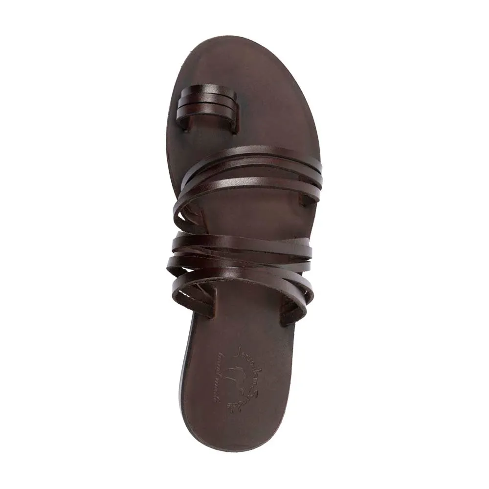Layla - Leather Thin Strap Sandal | Brown