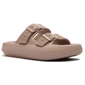 Lightweight EVA Platform Sandals Double Straps Taupe