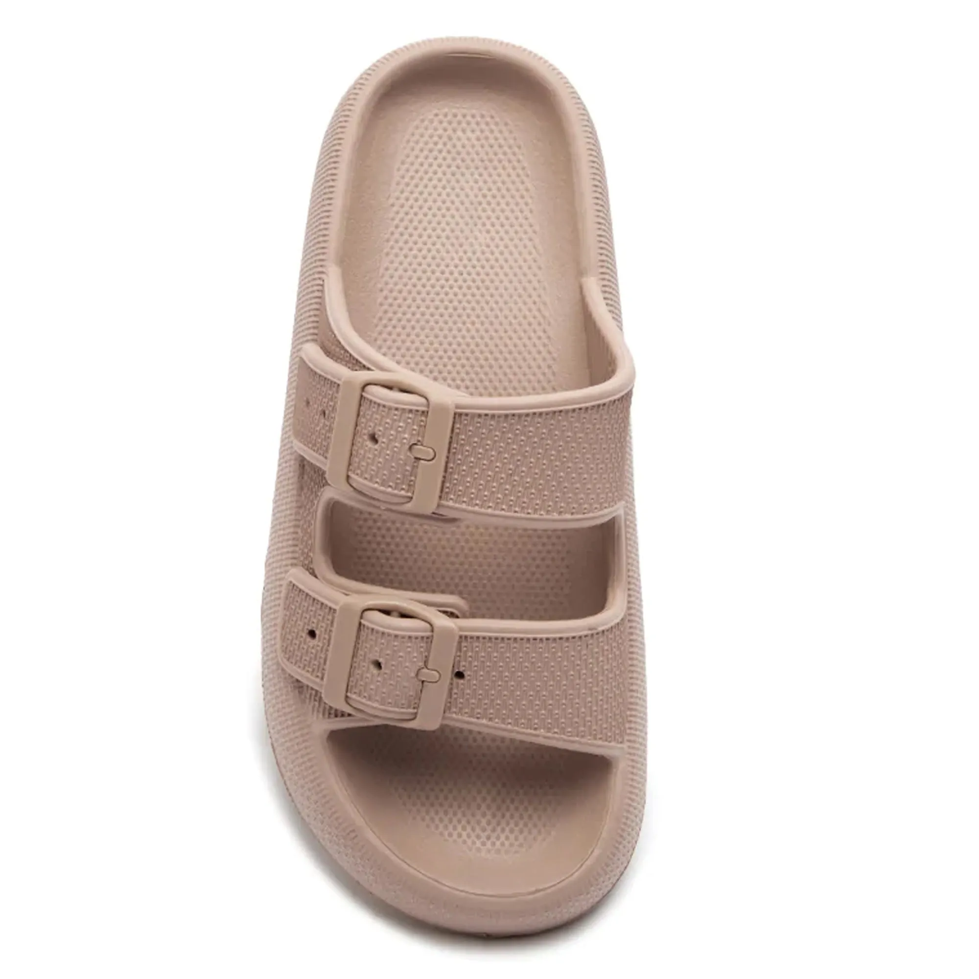 Lightweight EVA Platform Sandals Double Straps Taupe