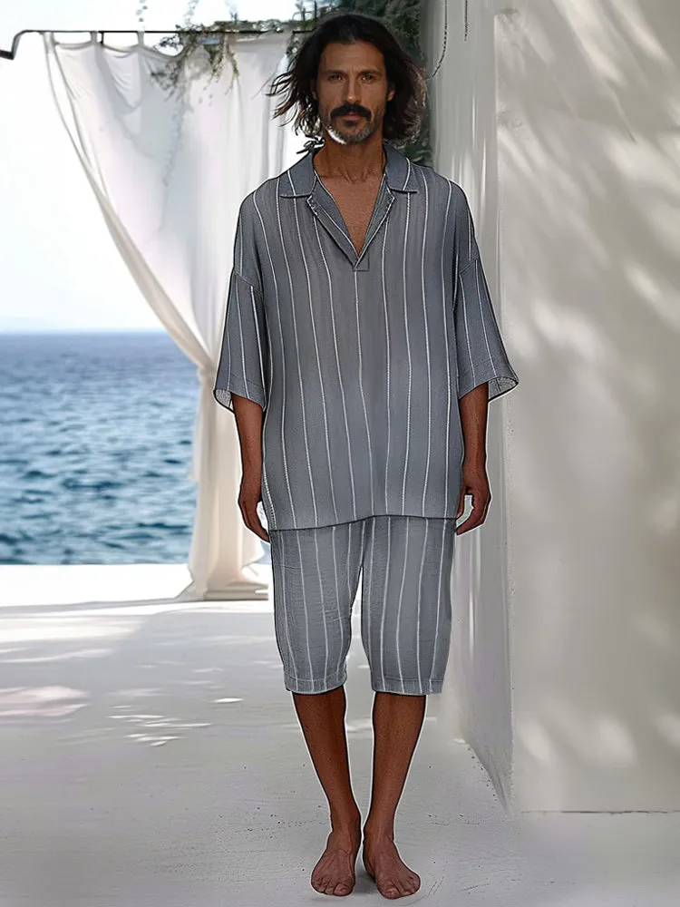 Lightweight Striped Cotton Linen Set