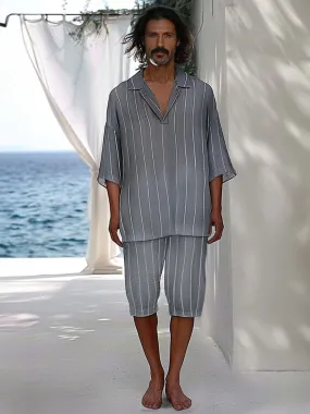 Lightweight Striped Cotton Linen Set