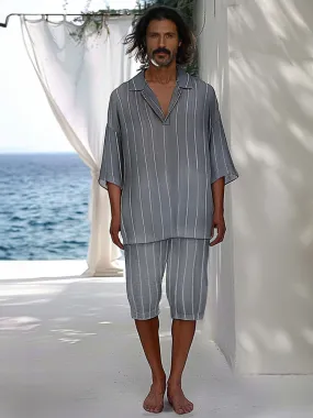 Lightweight Striped Cotton Linen Set