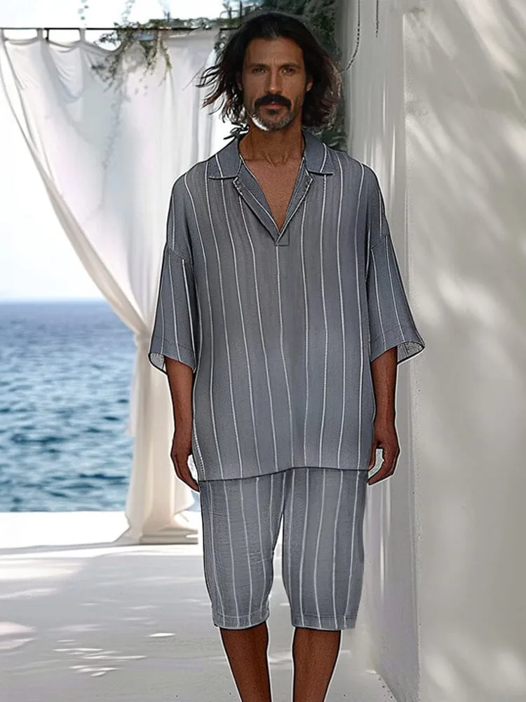 Lightweight Striped Cotton Linen Set