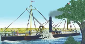 Lindberg Model Ships 1/96 Fulton's Clermont Side-Wheel Powered Steamboat Kit