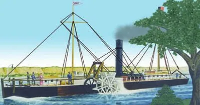 Lindberg Model Ships 1/96 Fulton's Clermont Side-Wheel Powered Steamboat Kit