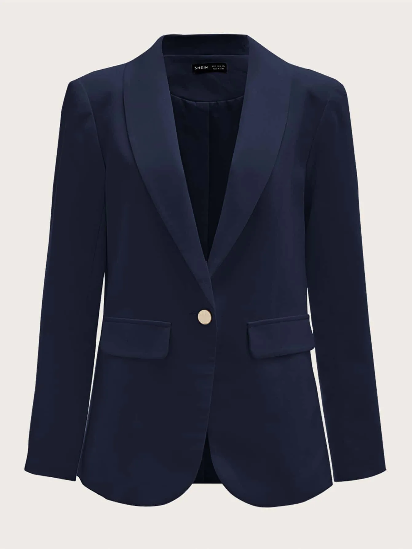 LUNE Shawl Collar Single Button Blazer