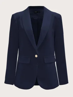 LUNE Shawl Collar Single Button Blazer
