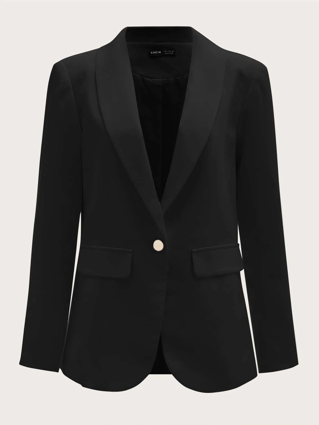 LUNE Shawl Collar Single Button Blazer