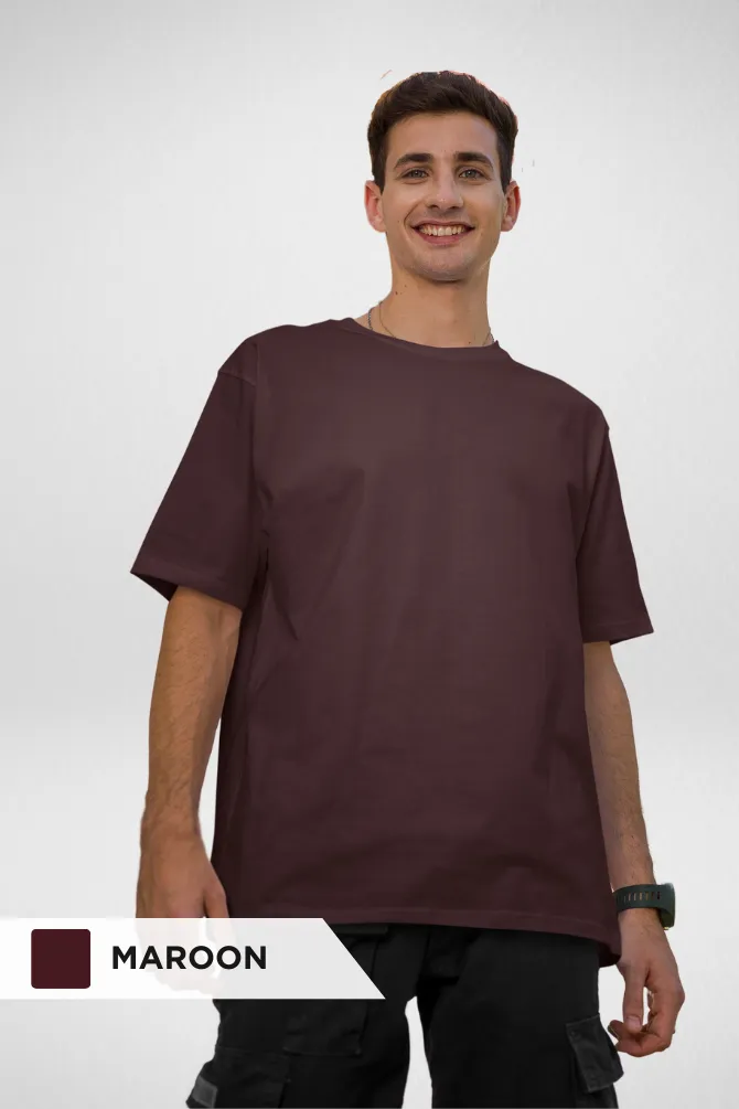 Maroon and Mustard Yellow Oversized T-Shirts Combo for Men