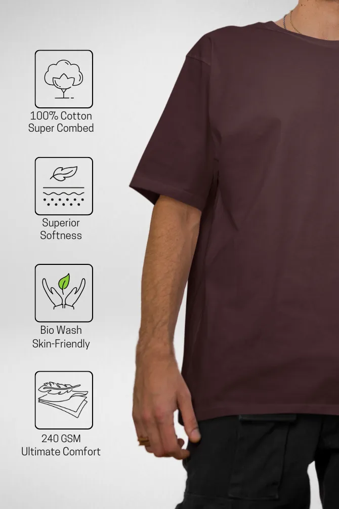 Maroon and Mustard Yellow Oversized T-Shirts Combo for Men
