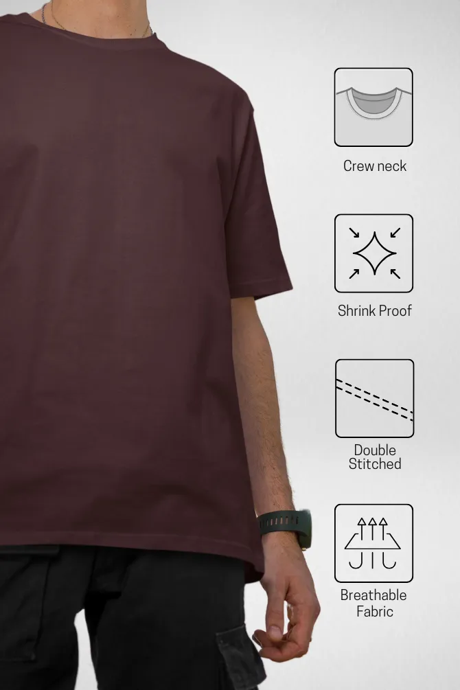 Maroon and Mustard Yellow Oversized T-Shirts Combo for Men