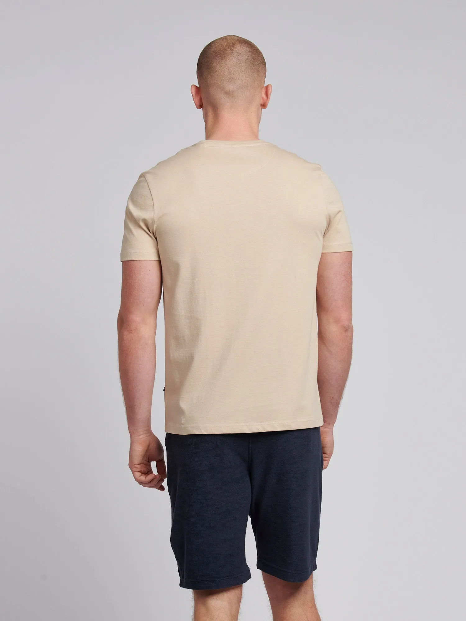Mens USPA Circle Print T-Shirt in Doeskin