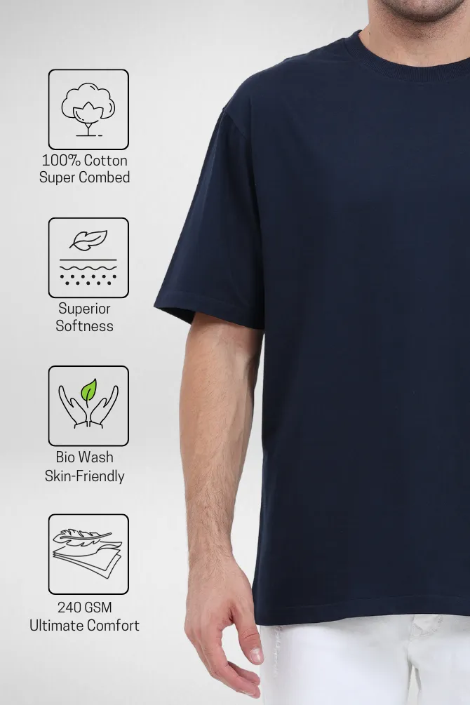 Navy Blue and Lavender Oversized T-Shirts Combo for Men