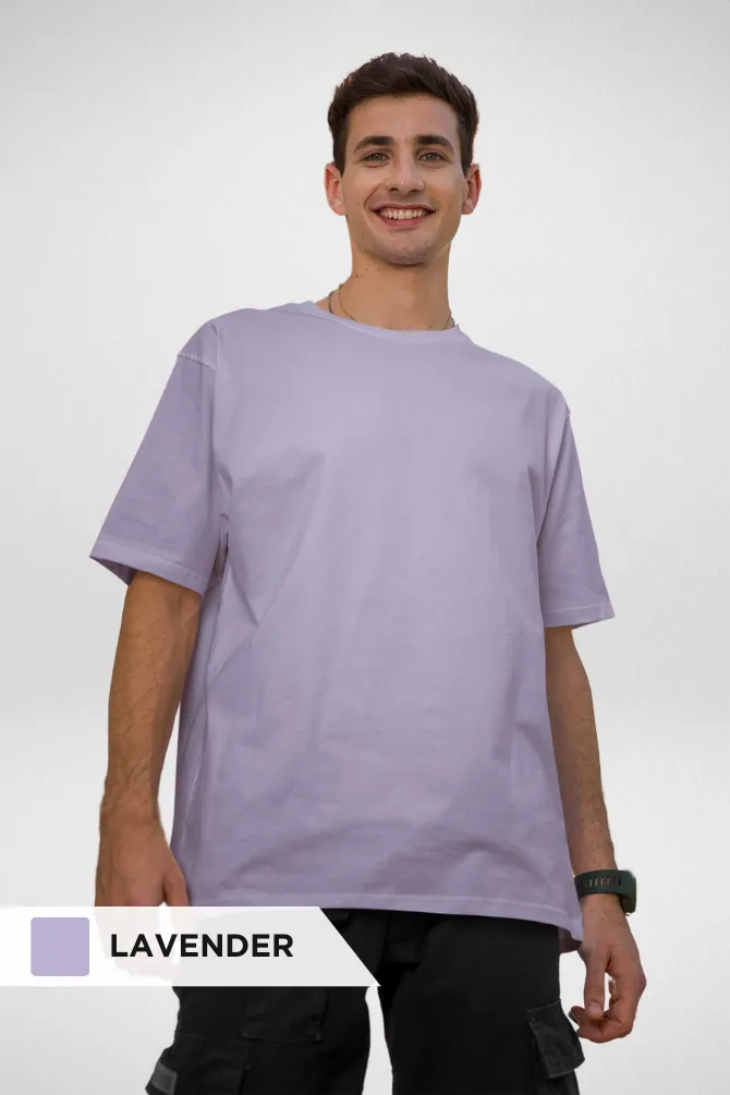 Navy Blue and Lavender Oversized T-Shirts Combo for Men