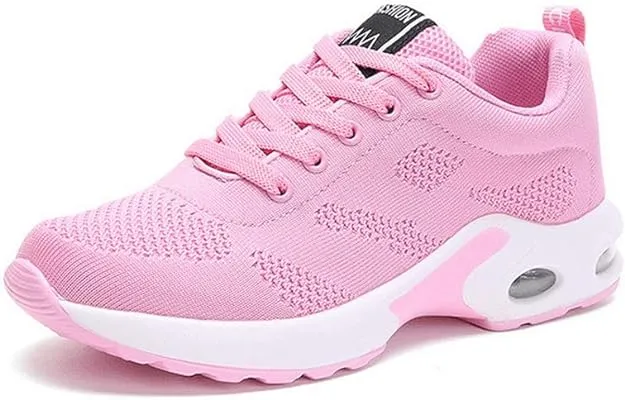 NEW Musabela Women's Air Cushion Sport Shoes Anti-Skid Breathable Mesh Running Sneakers, Light Pink, Sz 9.5