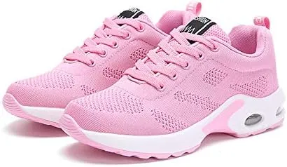 NEW Musabela Women's Air Cushion Sport Shoes Anti-Skid Breathable Mesh Running Sneakers, Light Pink, Sz 9.5