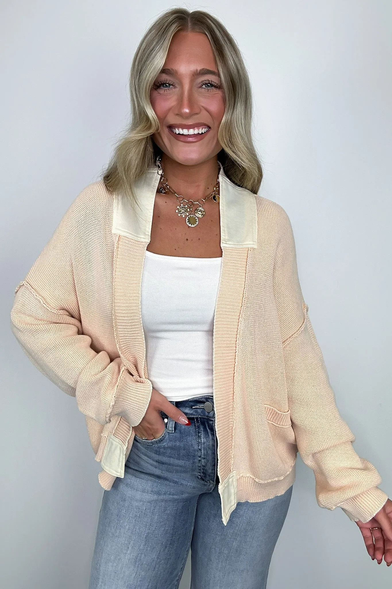 Opal Vintage Wash Patch Pocket Cardigan - FINAL SALE