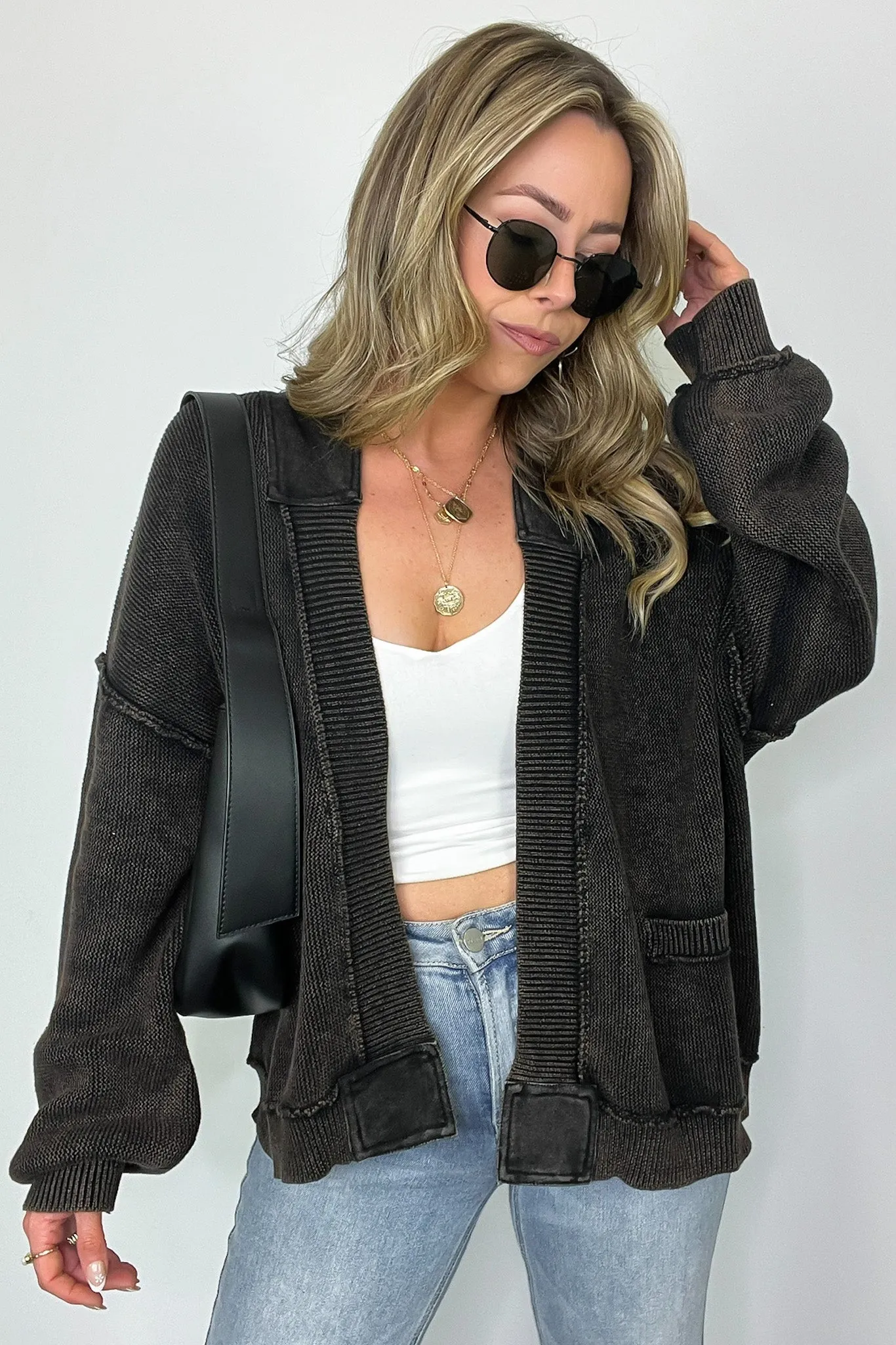Opal Vintage Wash Patch Pocket Cardigan - FINAL SALE