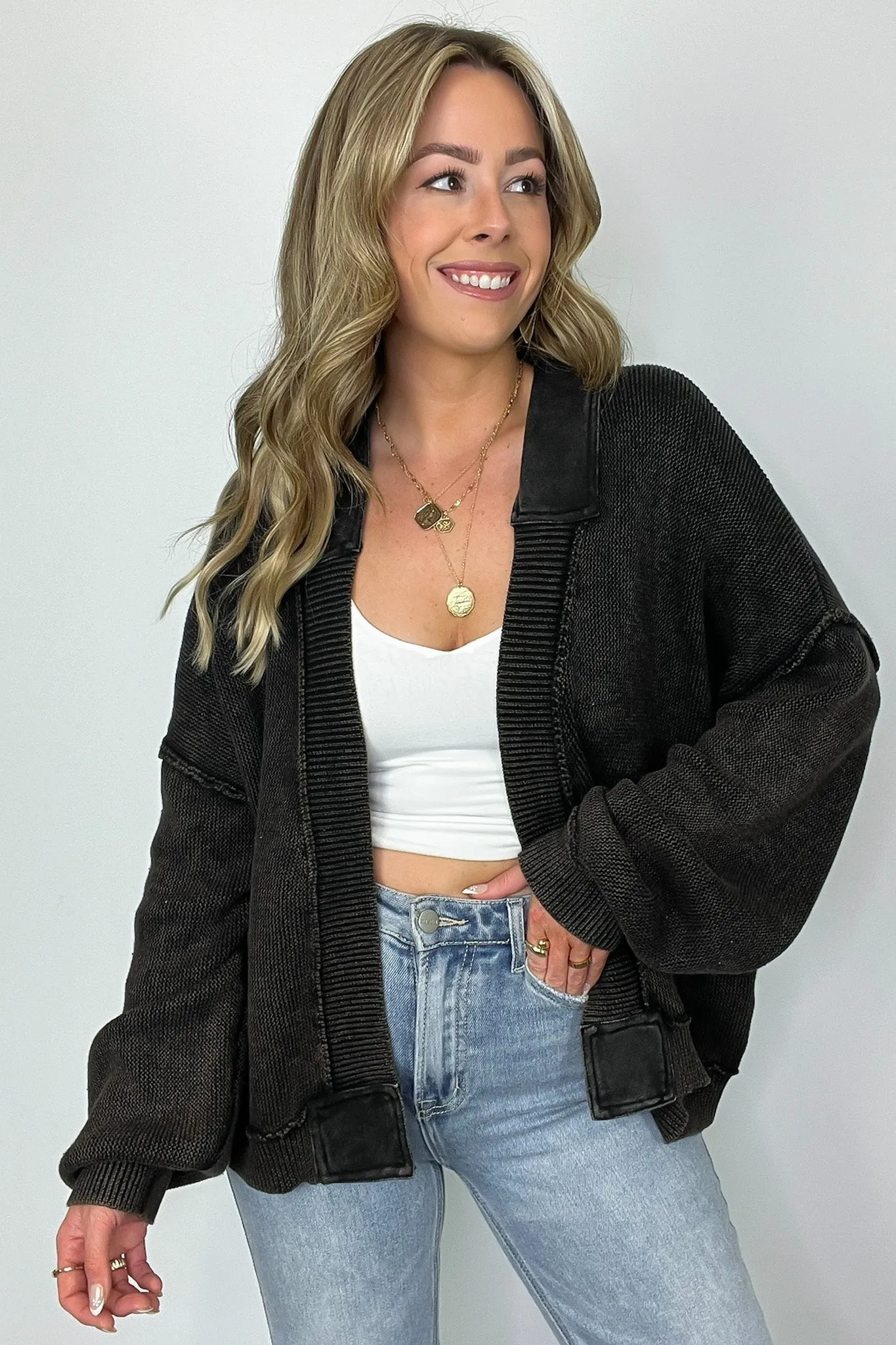 Opal Vintage Wash Patch Pocket Cardigan - FINAL SALE