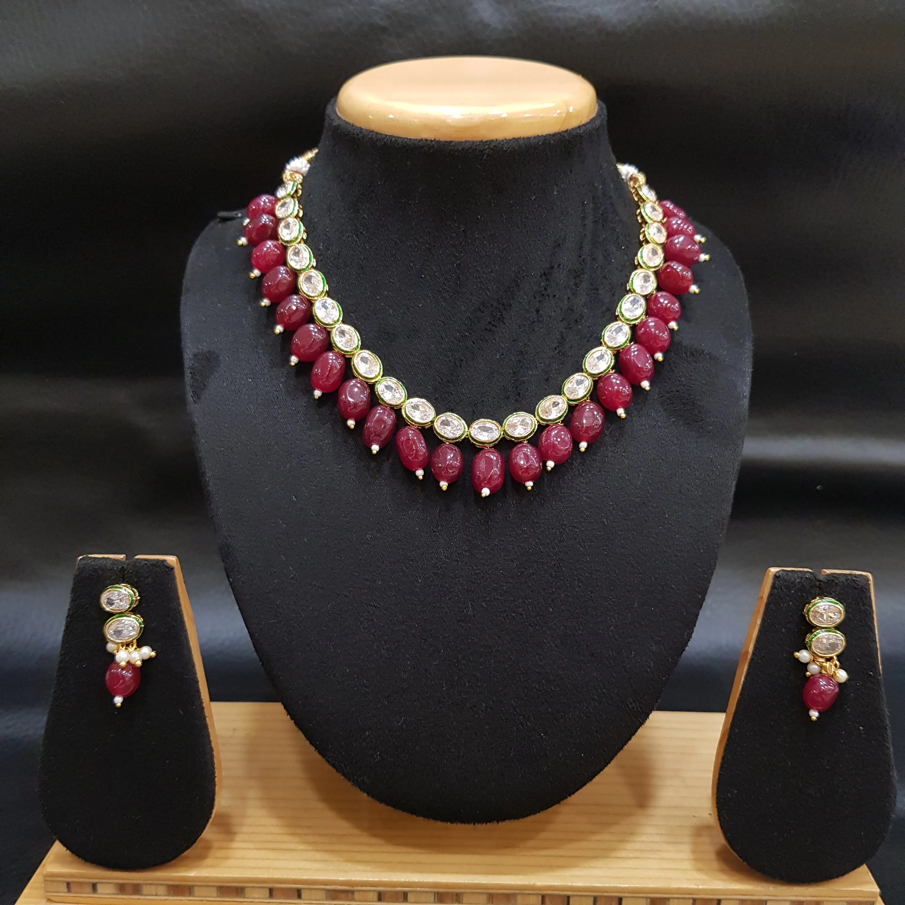 Polki Necklace Set 1003-21