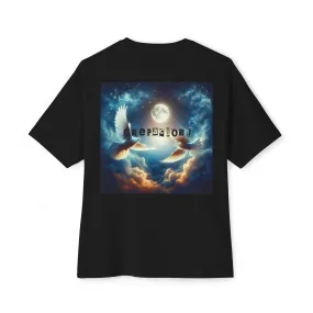 "Lunar Doves" Unisex Oversized Boxy Tee