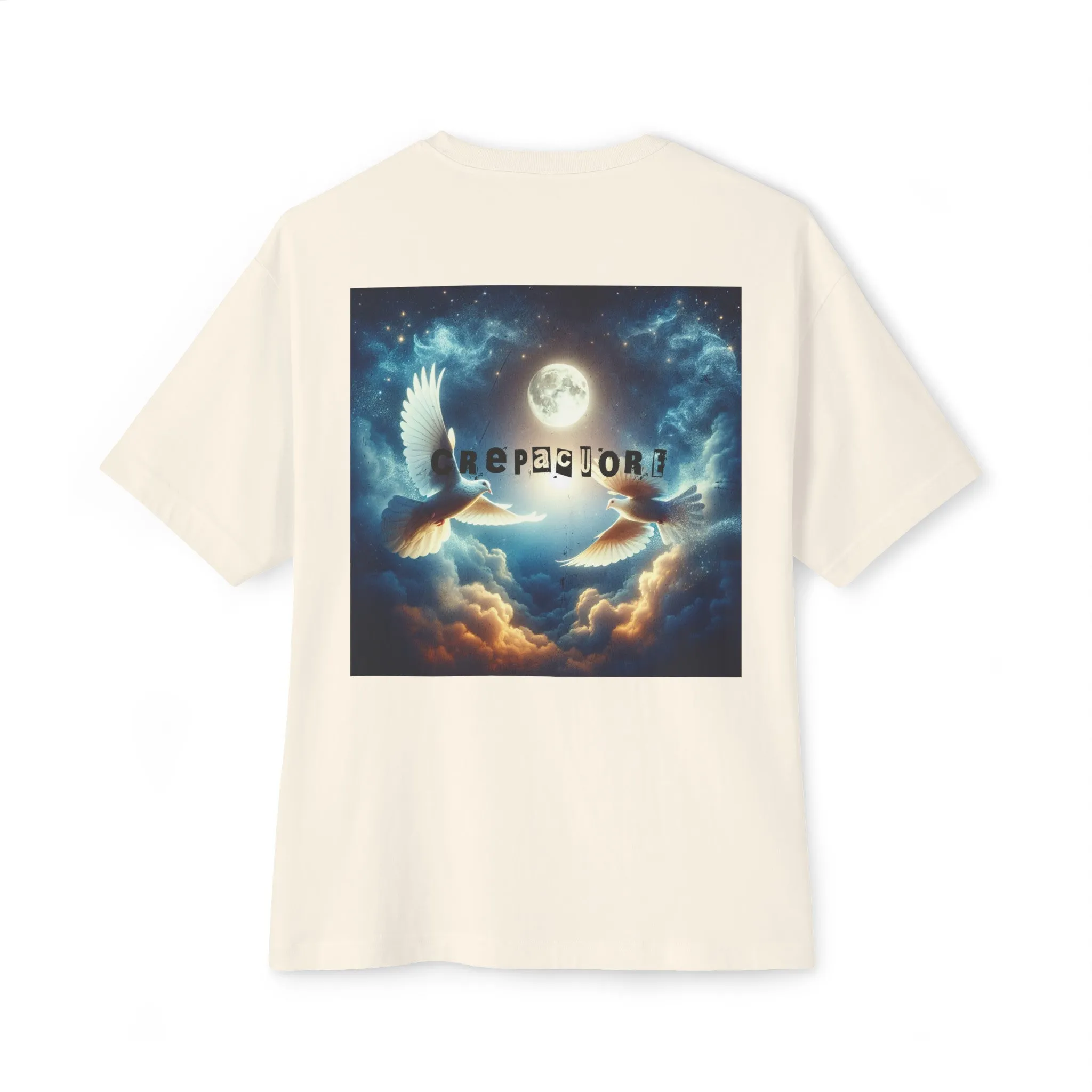 "Lunar Doves" Unisex Oversized Boxy Tee