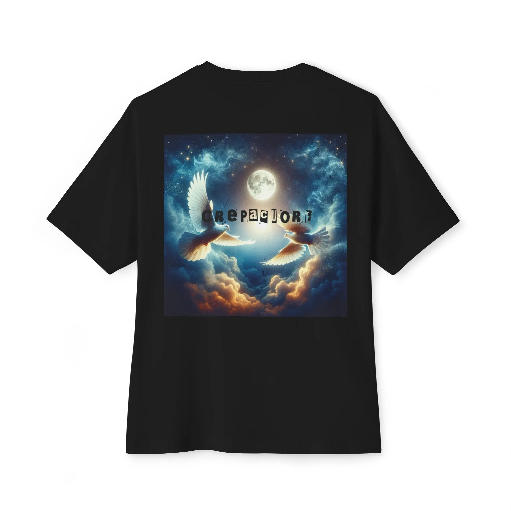 "Lunar Doves" Unisex Oversized Boxy Tee