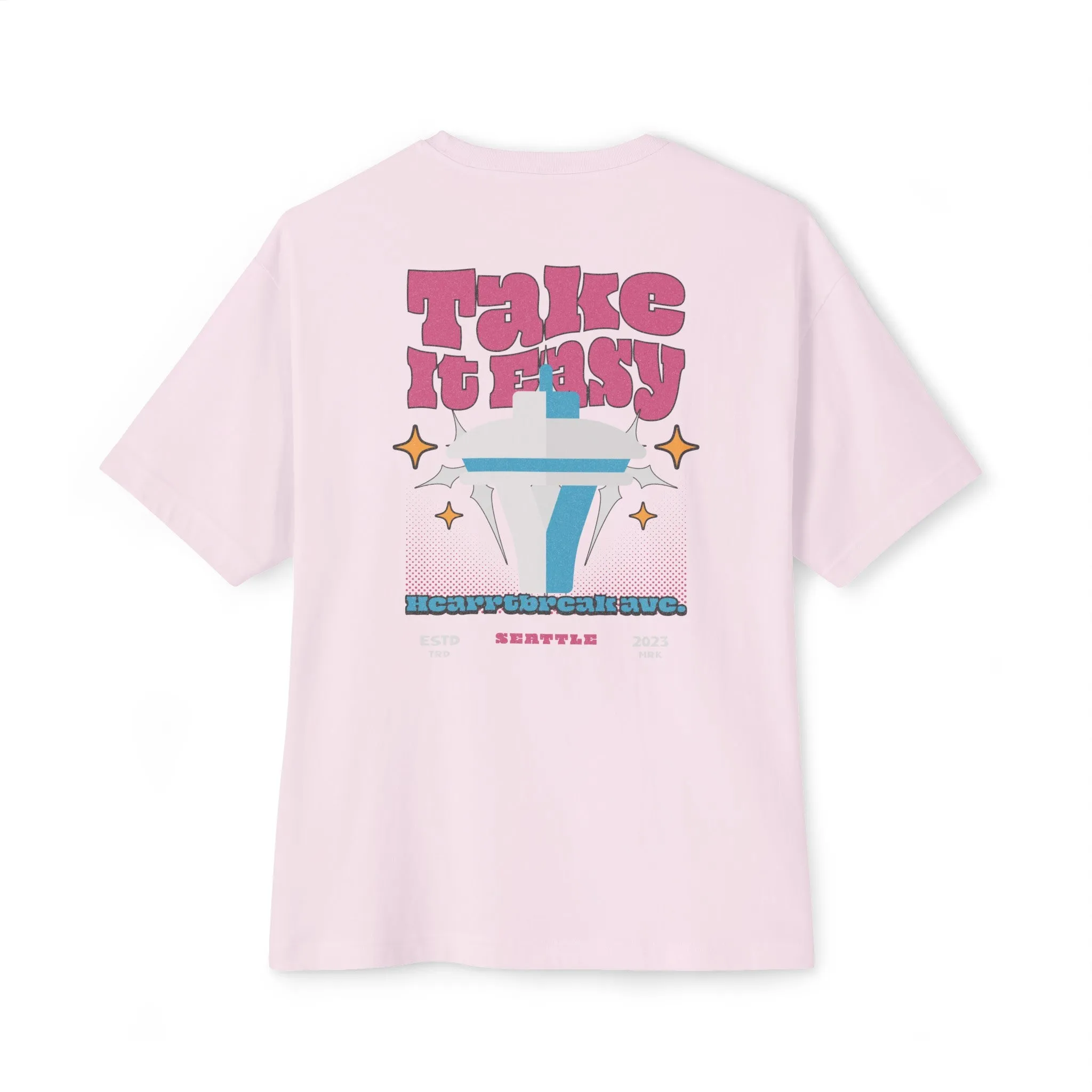 "Take it easy" Unisex Oversized Boxy Tee
