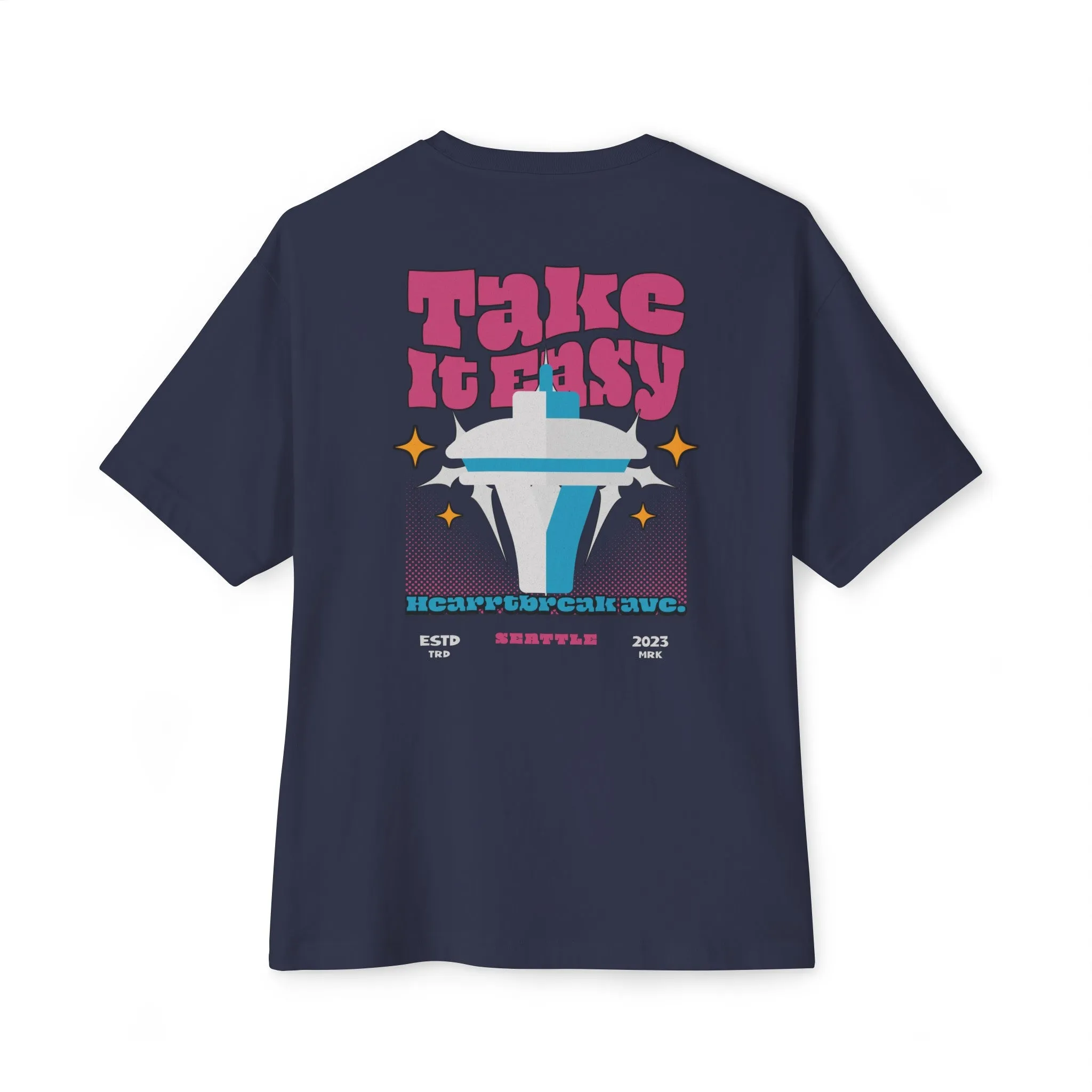 "Take it easy" Unisex Oversized Boxy Tee