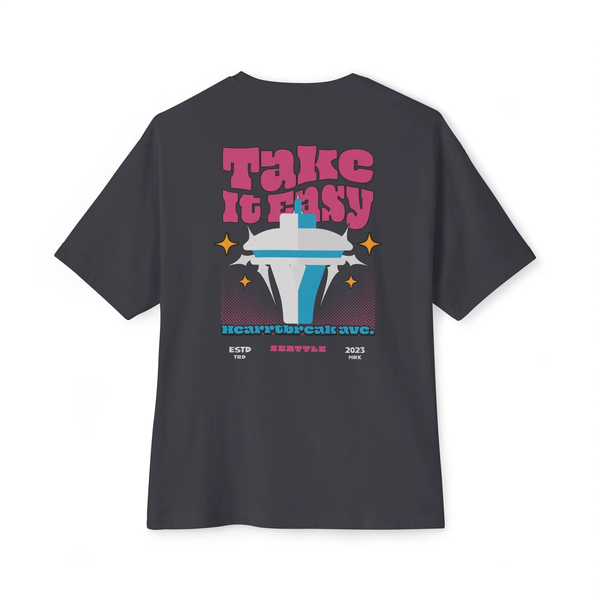 "Take it easy" Unisex Oversized Boxy Tee