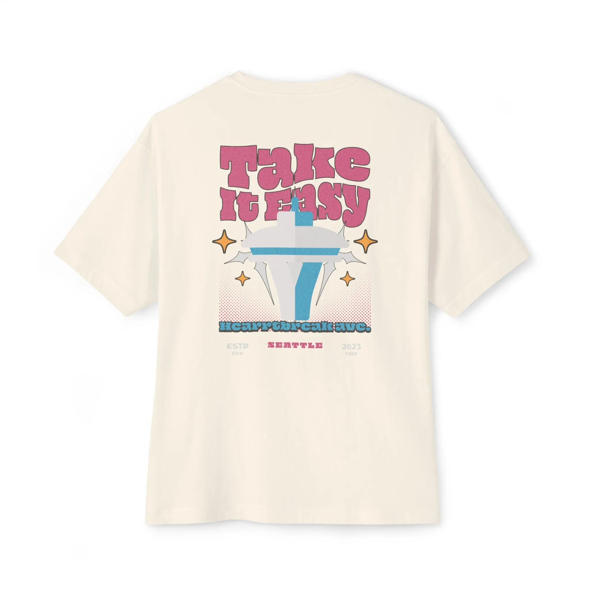 "Take it easy" Unisex Oversized Boxy Tee