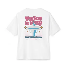 "Take it easy" Unisex Oversized Boxy Tee