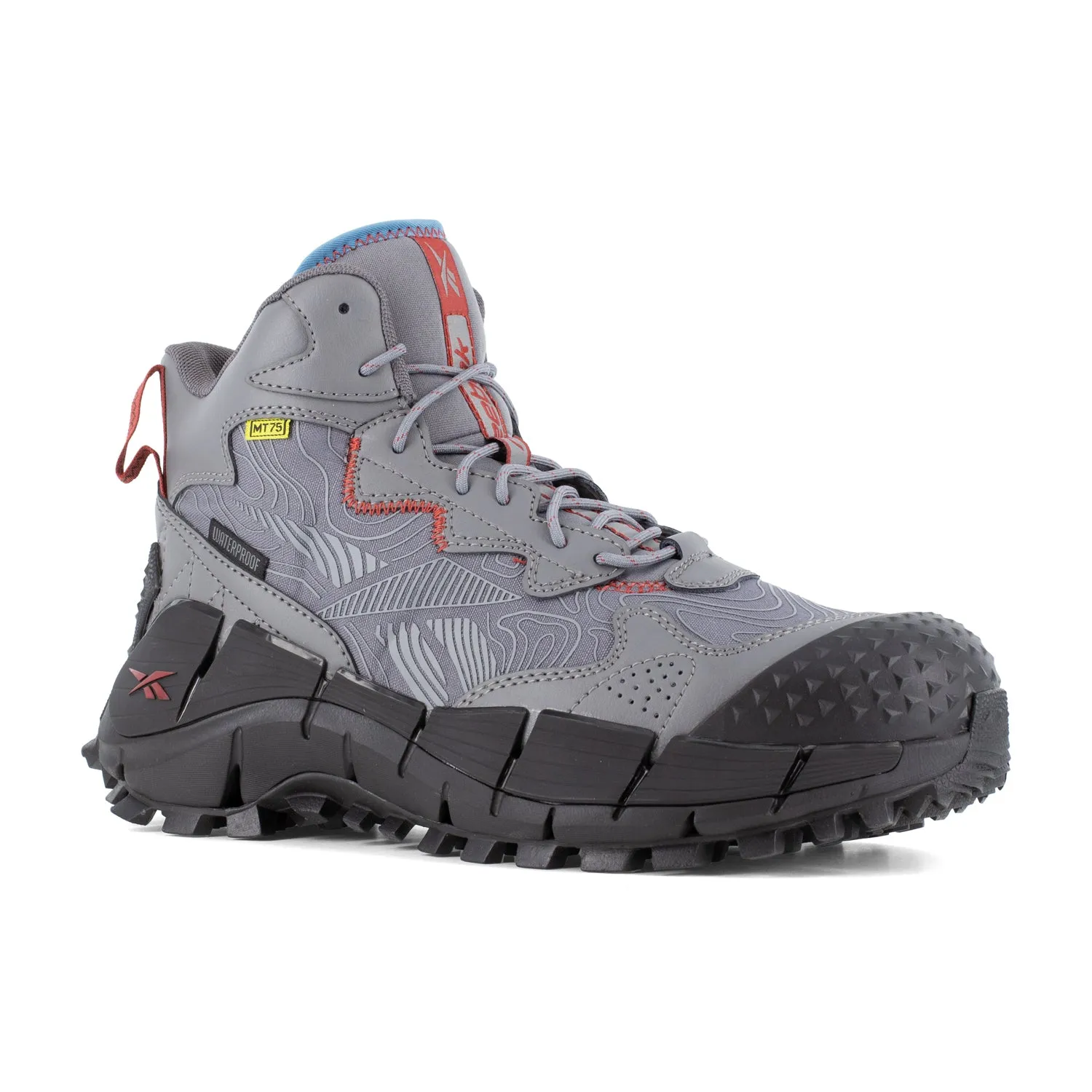 Reebok Mens Zig Kinetica Edge II Grey/Black Leather MetGuard Work Boots 8 M