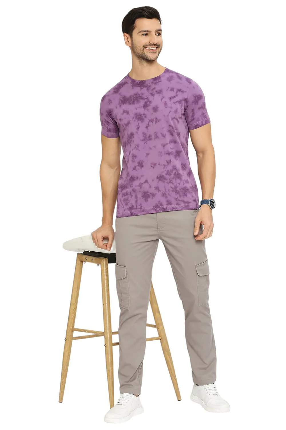 Regular Fit Cotton Tie Dye Crew T-Shirts