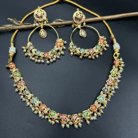 Round Neck Jadau Necklace Set 5794-73