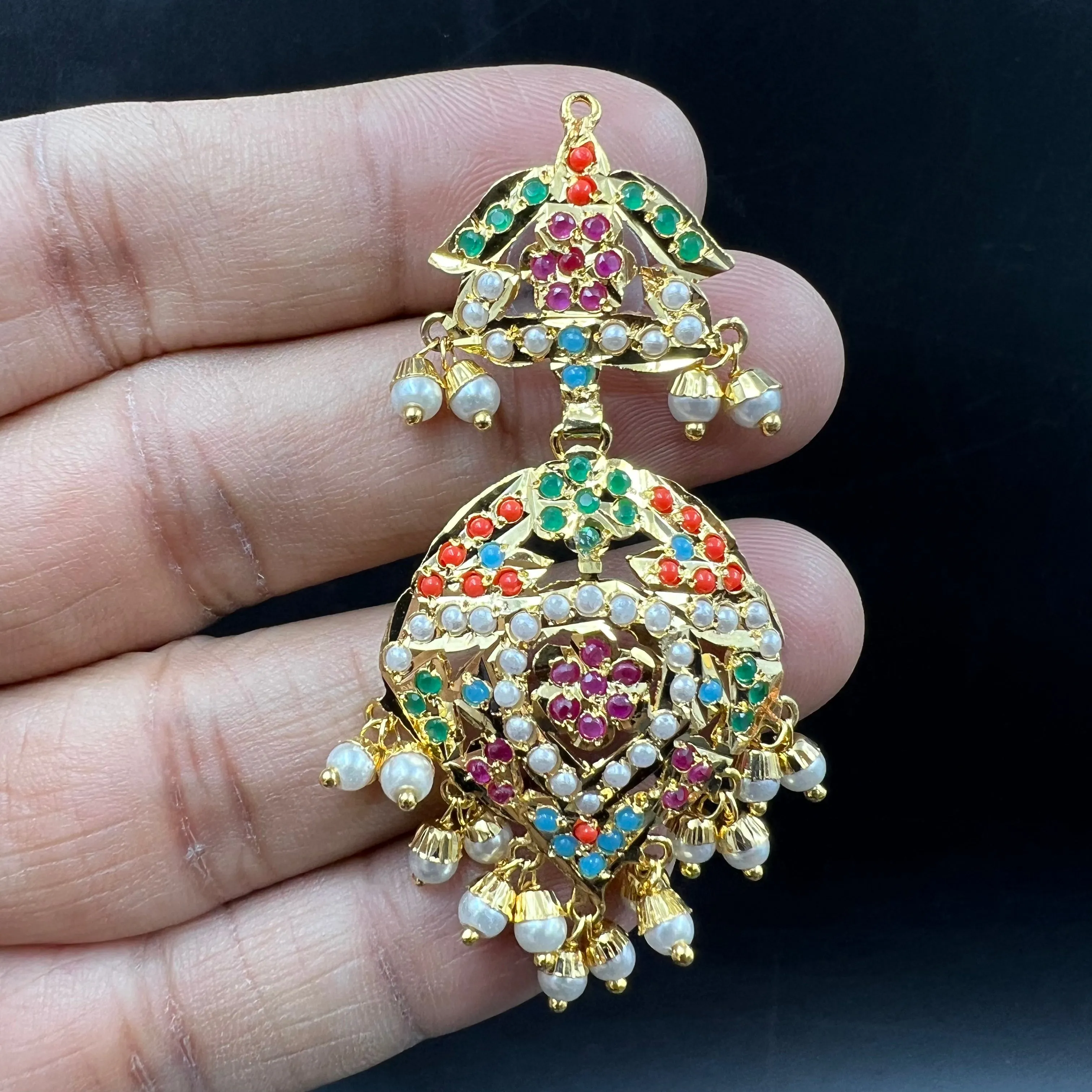 Round Neck Jadau Necklace Set 5807-73