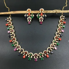 Round Neck Jadau Necklace Set 5989-65