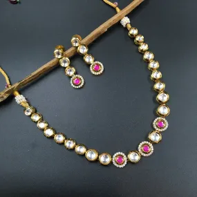 Round Neck Kundan Necklace Set 3531