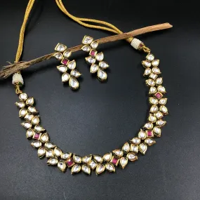 Round Neck Kundan Necklace Set 3702-28