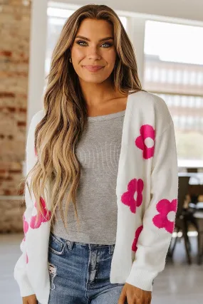 SALE - Kaylee Flower Knit Cardigan | Size Small
