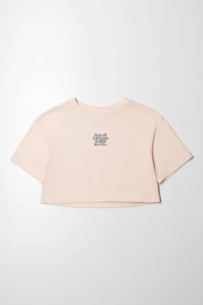Short Sleeve Boxy T-Shirt Peach