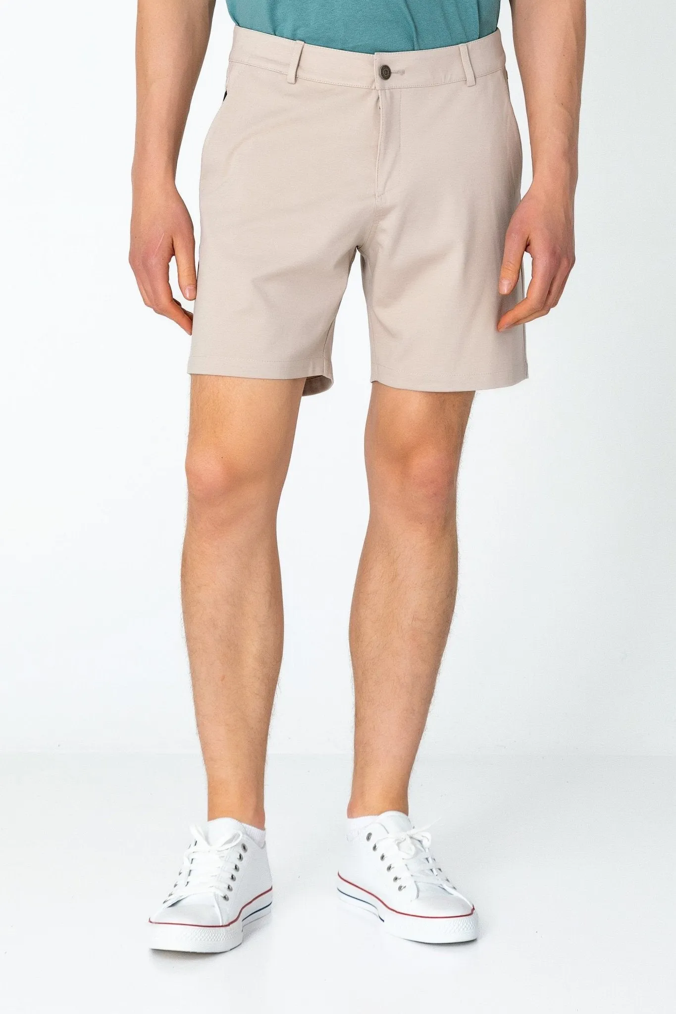 Side Pocket Lightweight Shorts - Beige