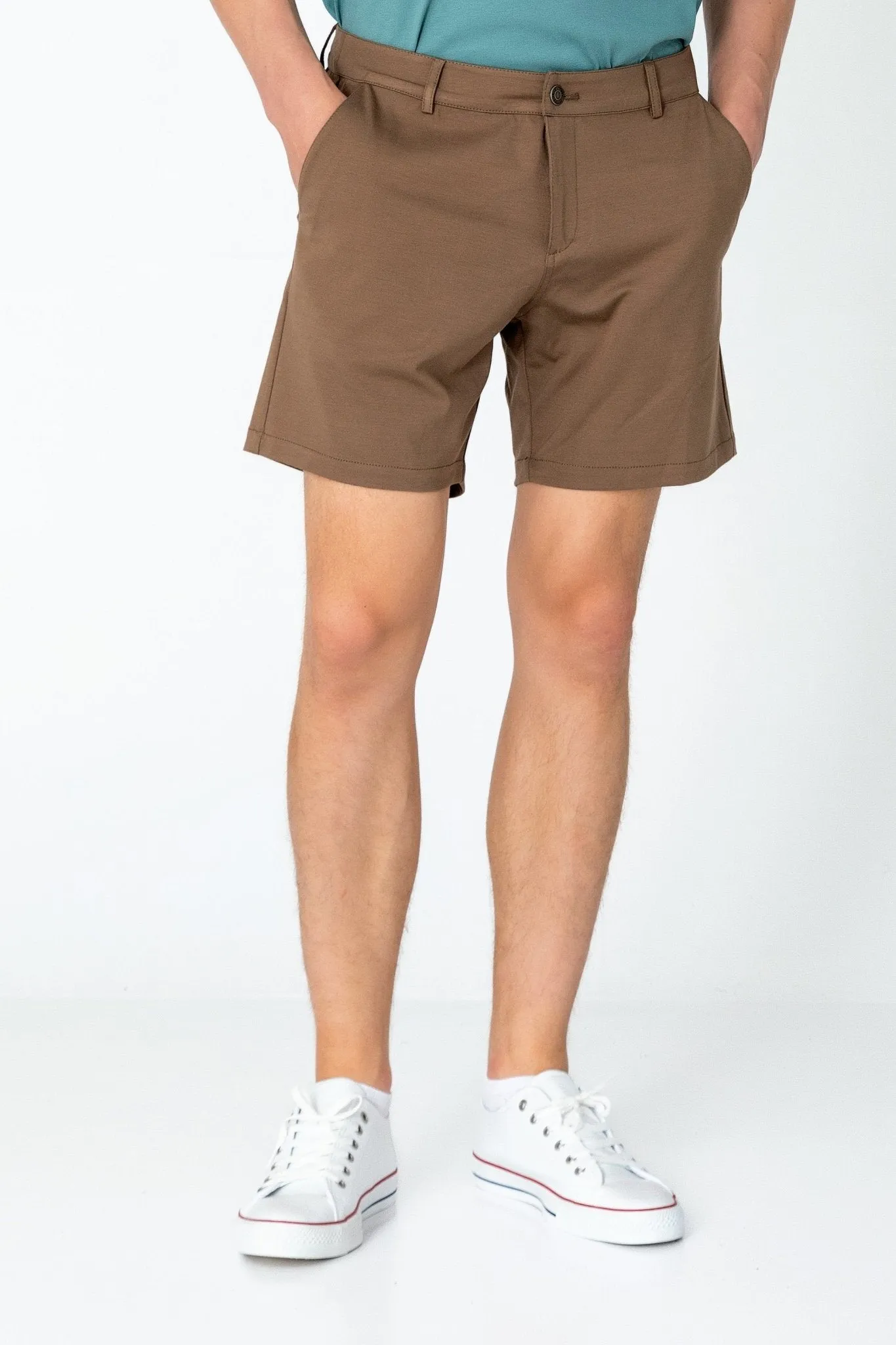 Side Pocket Lightweight Shorts - Camel