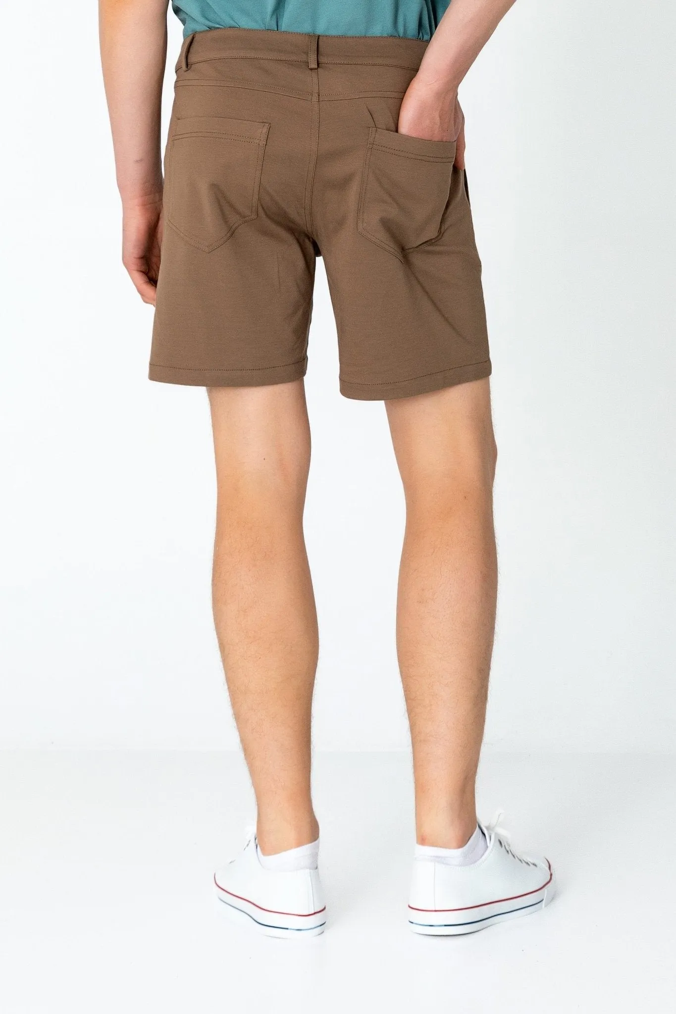 Side Pocket Lightweight Shorts - Camel