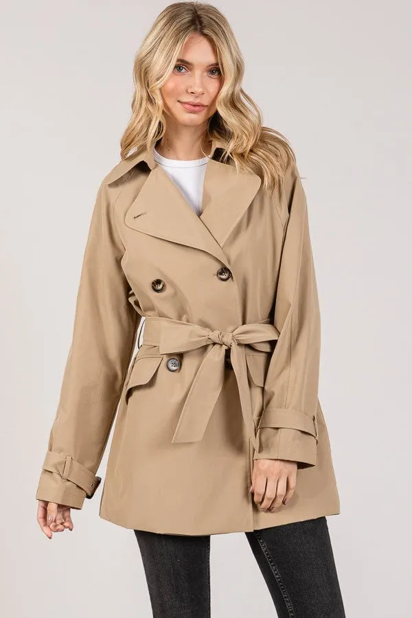 Silk Front Tie Trench