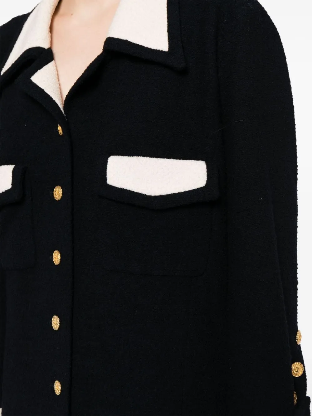 Single-Breasted Bouclé Skirt Suit
