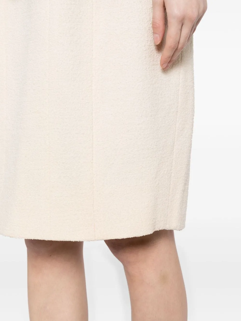 Single-Breasted Bouclé Skirt Suit