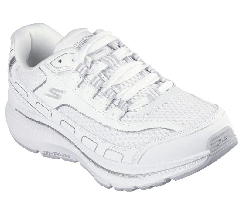 Skechers Women's Go Run 2.0 Strava Sneakers- White/ Silver